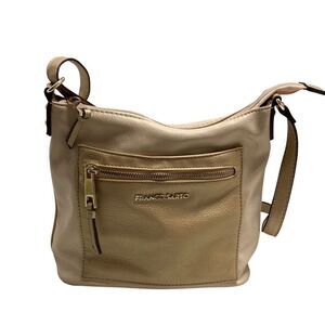 FRANCO SARTO Gold & Cream Crossbody Handbag 9X4X9